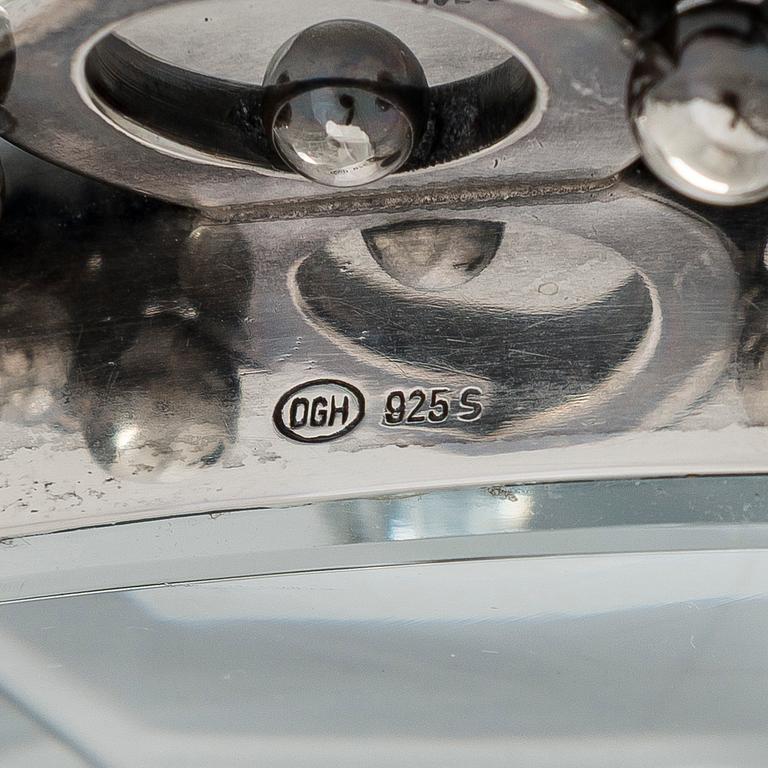 Aage Weimar, cocktail- och serverings set, 7 delar, sterlingsilver och glas, Danmark 1900-talets mitt.