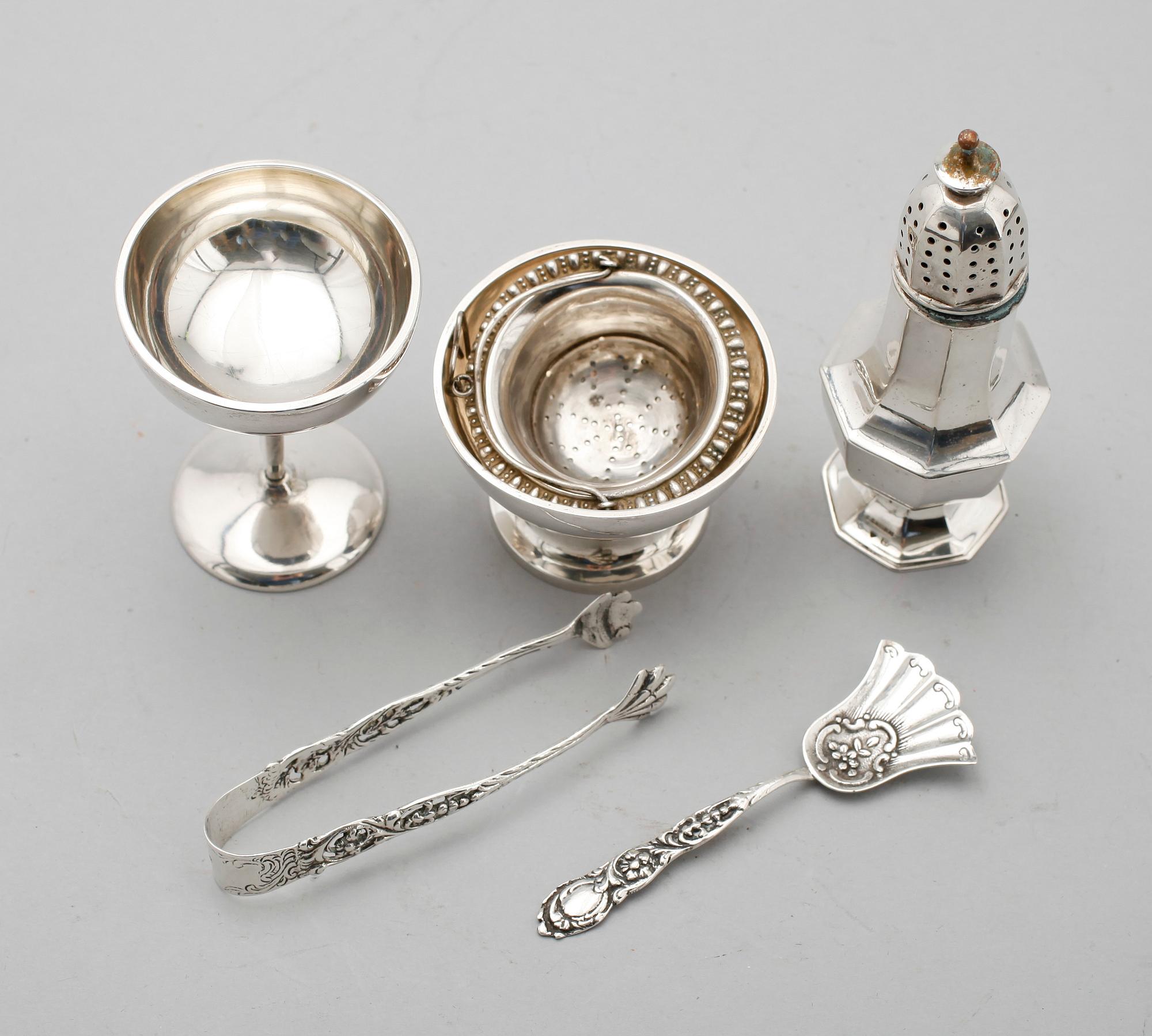 SAMLING SILVERFÖREMÅL, 6 st. Vikt 167 g.