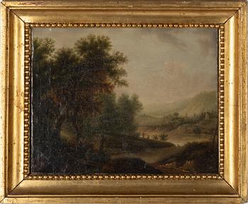 Johan Philip Korn, his circle, Landscape with figures, a pair.