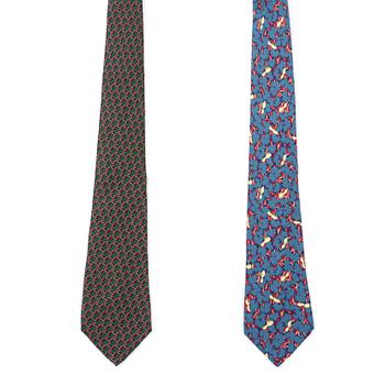 461. A set of two silk ties by Hermès.