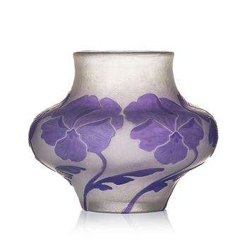 2. Karl Lindeberg, an Art Nouveau cameo glass vase, Kosta, Sweden, model 167.