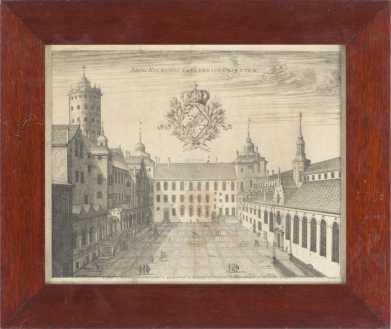 ERIK DAHLBERGH, efter, 2st, kopparstick ur Suecia Antiqua et Hodierna, 1800-tal.