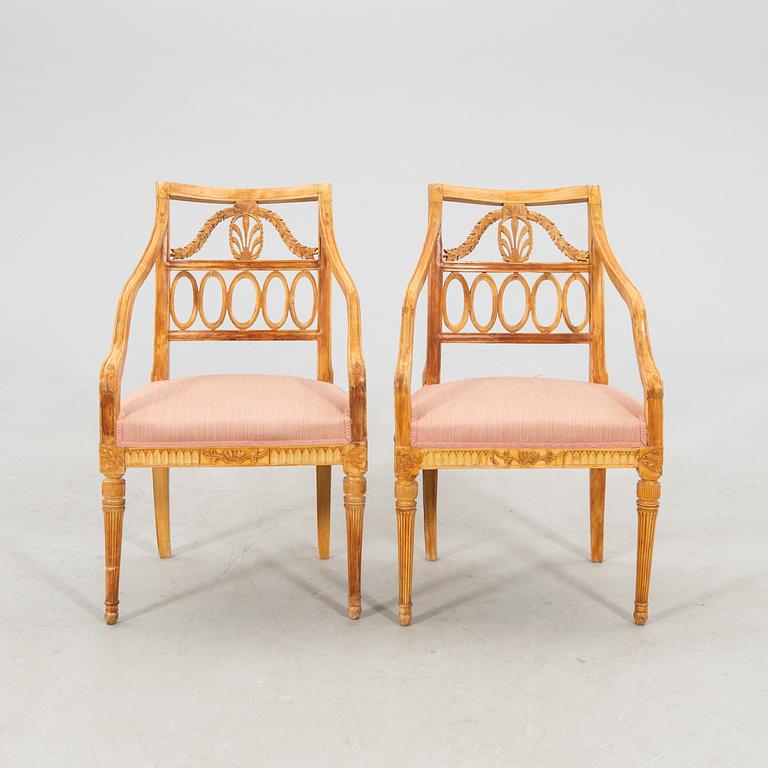 Armchairs, a pair, late Gustavian, Lindome work signed PASL (Pehr Andersson).