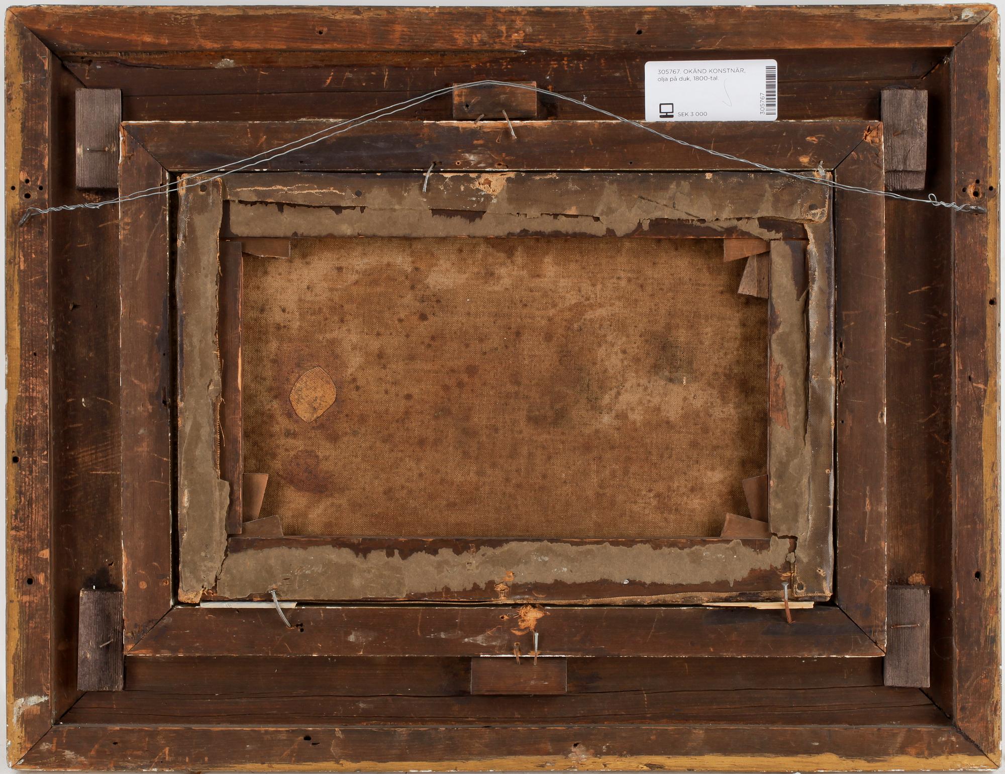 OKÄND KONSTNÄR, olja på duk, 1800-tal.