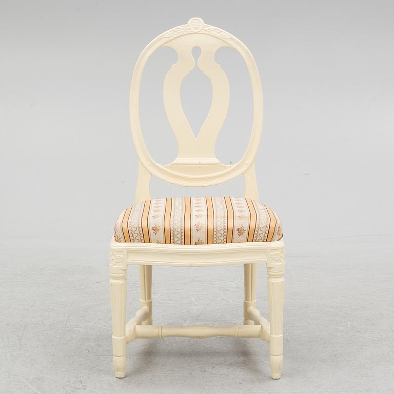 A set of four (2+2) Gustavian chairs, Stockholm, late 18th century.