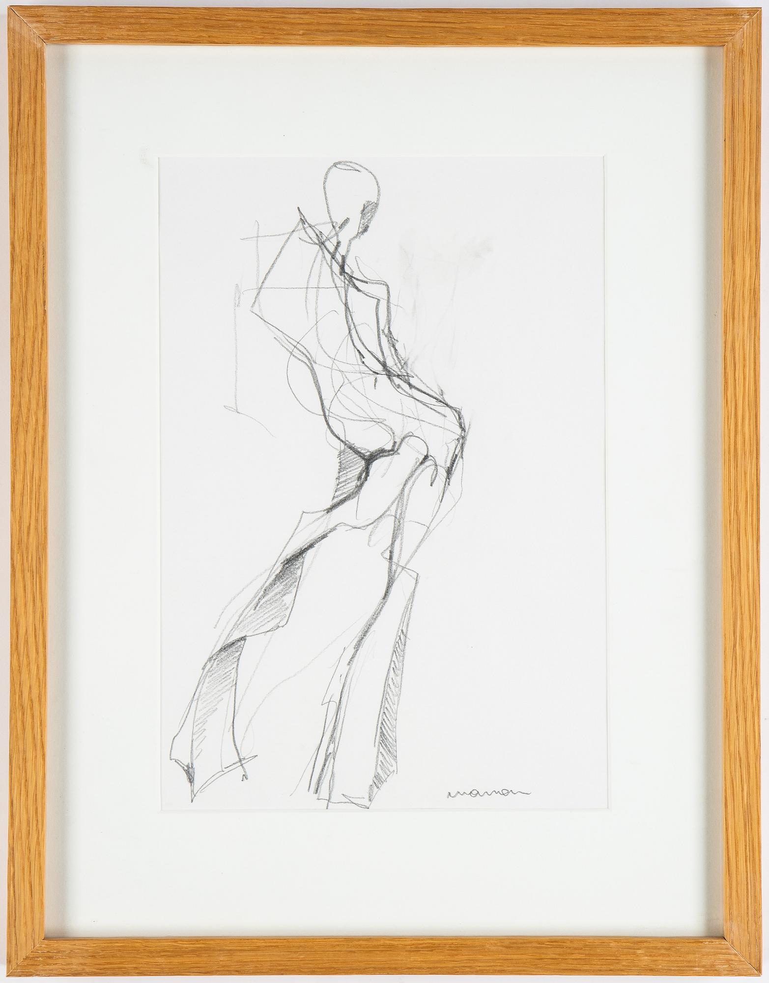 Peter Mandl, pencil drawing, signed.