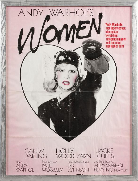 An movieposter, "Andy Warhol´s women..", from the secodn half of the 20th century.