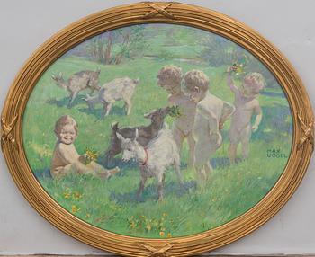 HEINRICH MAX VOGEL, olja på pannå, signerad.