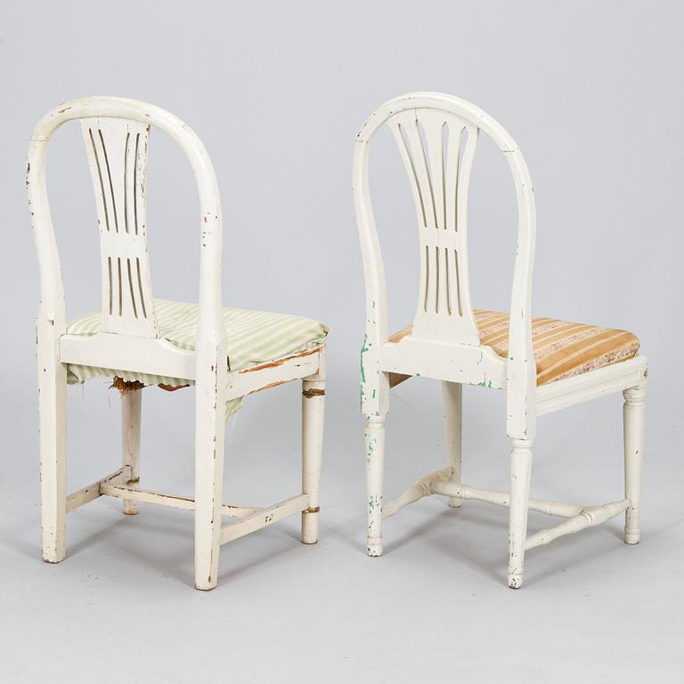 Stolar, 5+2 st, gustavianska, omkring 1800.