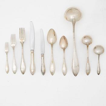 A Swedish silver cutlery set in case, mark of CG Hallberg, Stockholm 1913-17 (91 pieces).