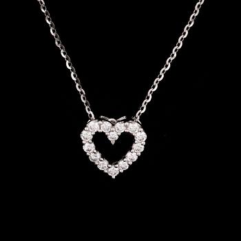95. HÄNGSMYCKE, i form av hjärta, med briljantslipade diamanter, tot. 0.53 ct.