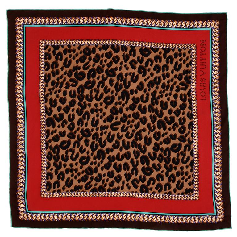 LOUIS VUITTON, a silk leo printed scarf.