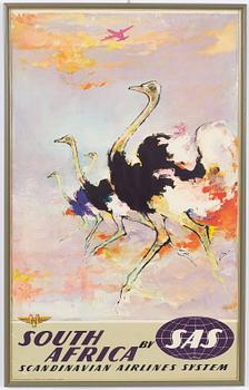 Otto Nielsen, affisch, "South Africa by SAS Scandinavian Airlines System", Danmark.
