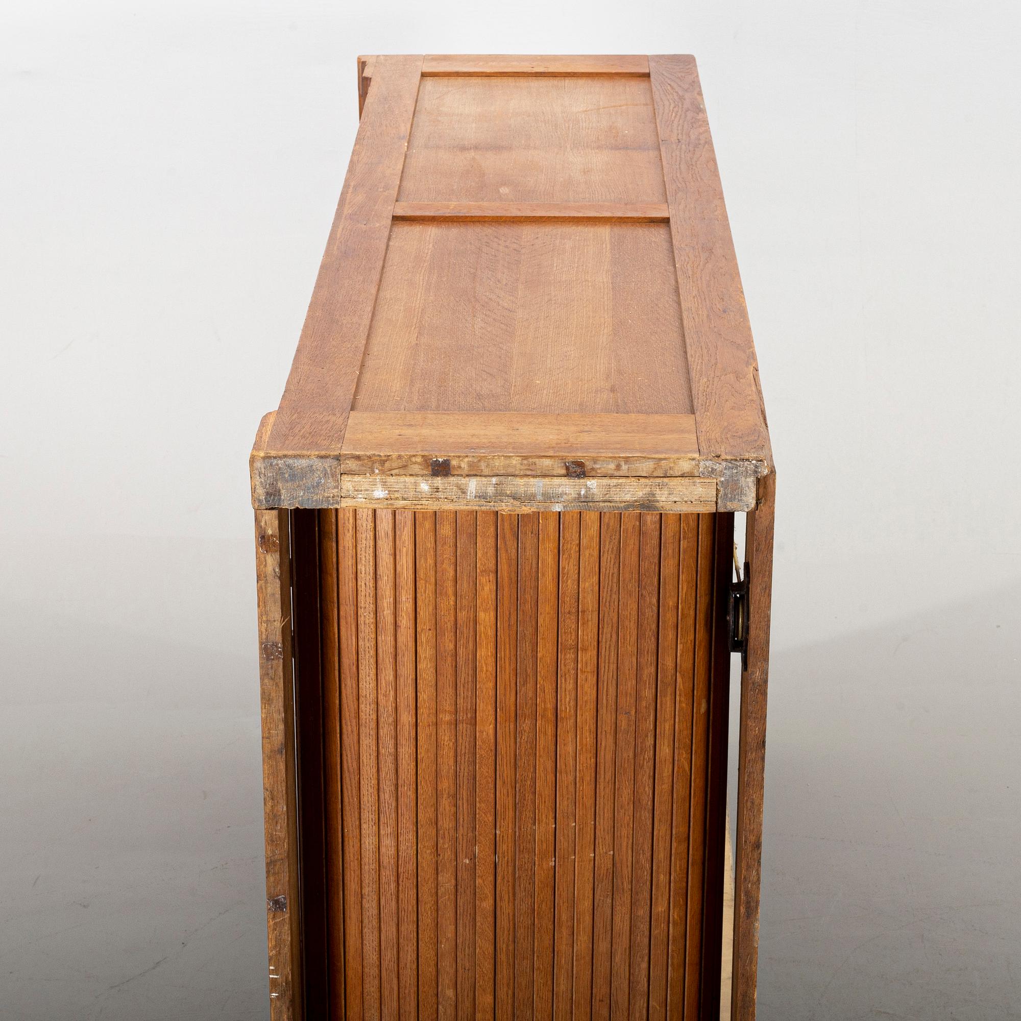 A mid 20th century oak archive cabinet.