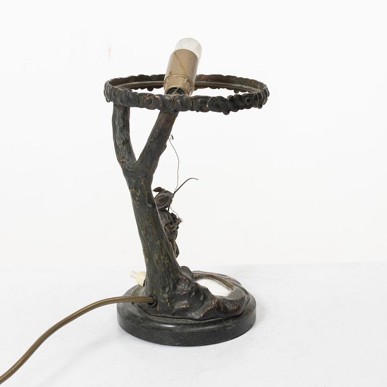 A bronze table lamp, 1920's.
