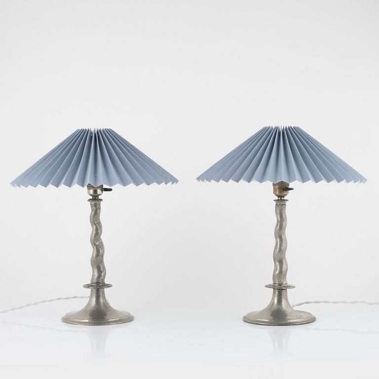 Harald Notini, a pair of table lamps, model "6891", Arvid Böhlmarks Lampfabrik, Sweden 1920s.