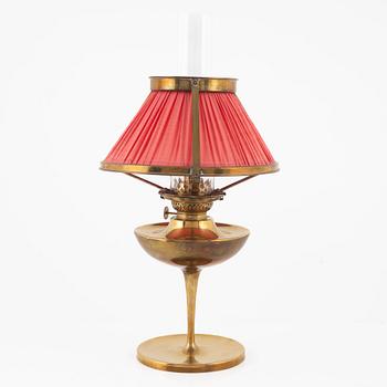 A Brass Table Karosene Lamp, Böhlmarks, Sweden, first quarter of the 20th Century.