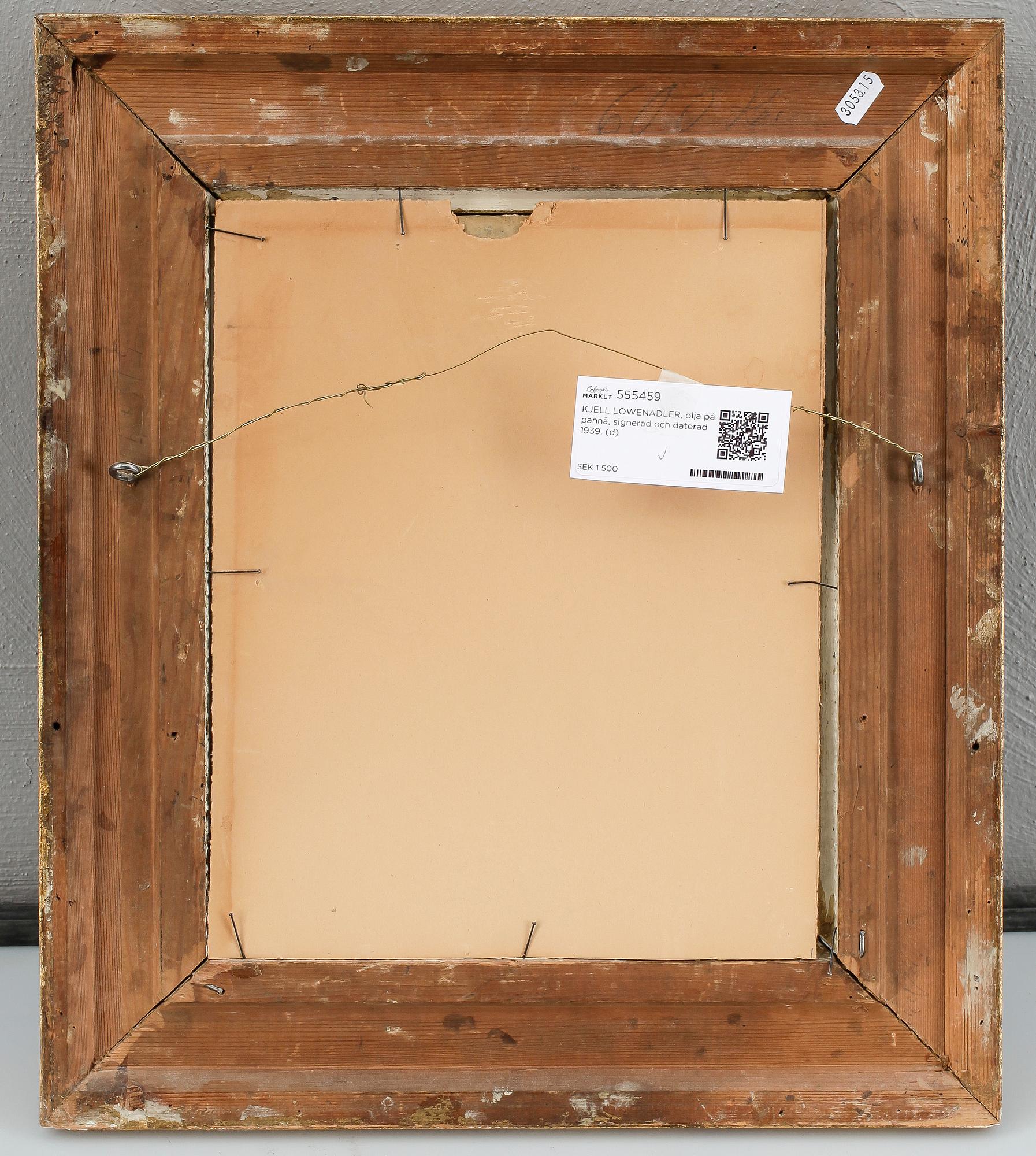 KJELL LÖWENADLER, olja på pannå, signerad och daterad 1939.