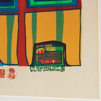 Friedensreich Hundertwasser, 'Ein Regentag mit Walter Kampmann'.