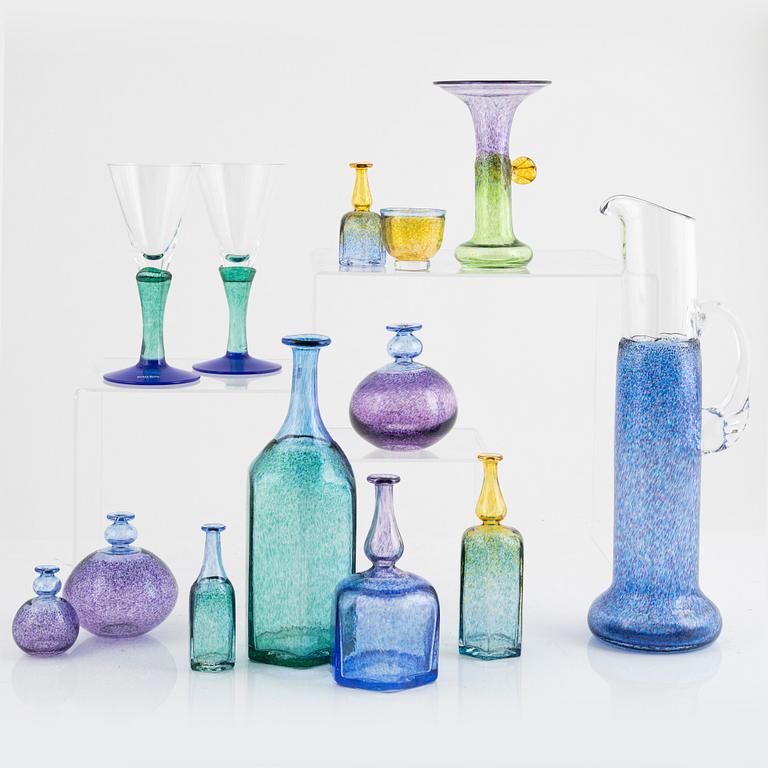 Bertil Vallien, 13 pieces, glass, Kosta Boda.