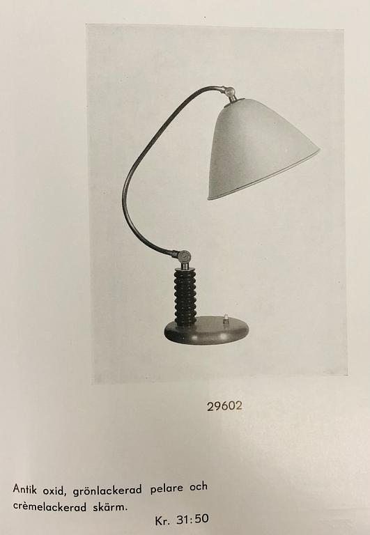 Erik Tidstrand, bordslampa, modell "29602", Nordiska Kompaniet, 1930-tal.