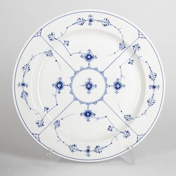 A large 'Blue Fluted Plain' porcelain dish, Royal Copenhagen, model number 108, 1898-1923.