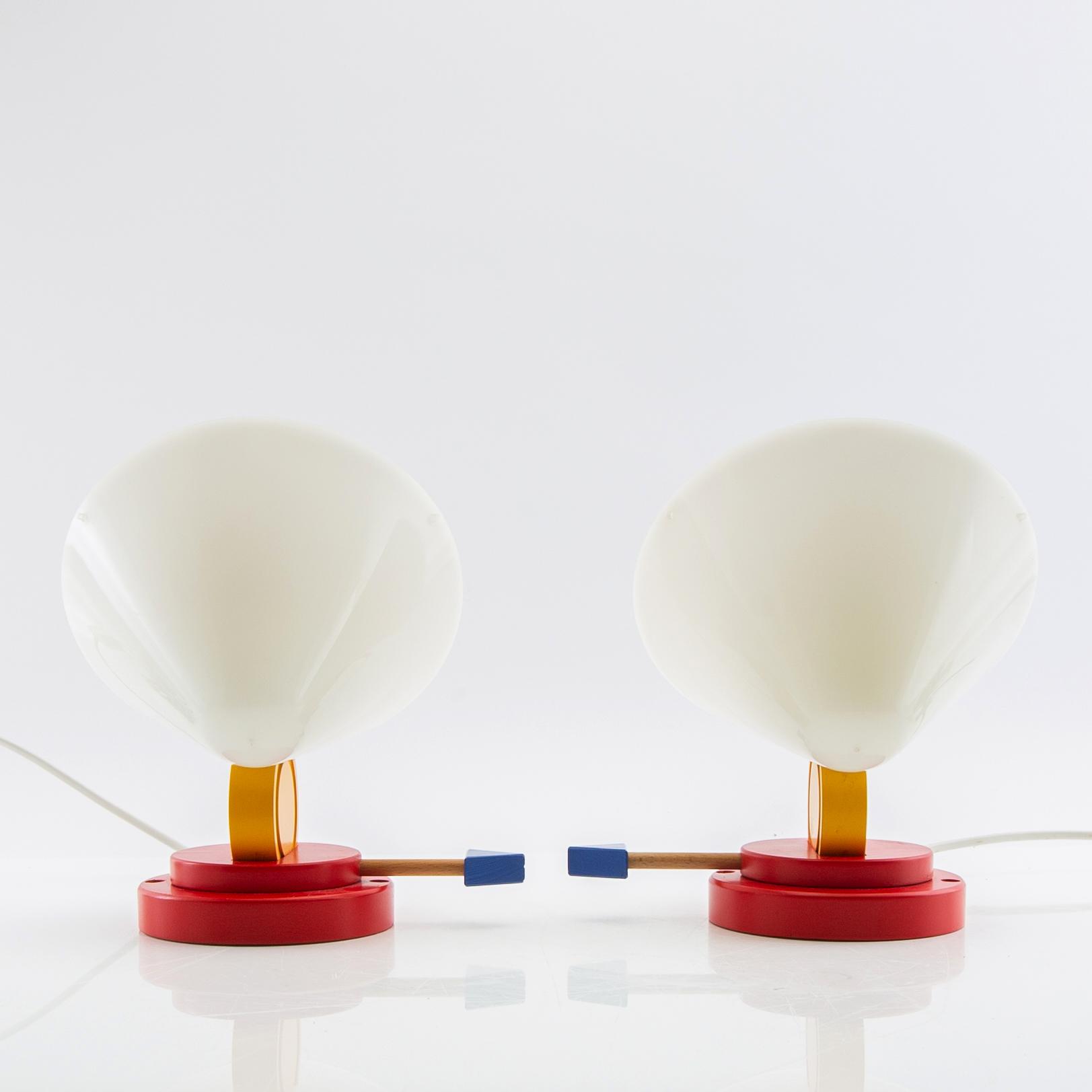 Ettore Sottsass, Wall lamps, a pair, "Stoja", IKEA, 1980s.