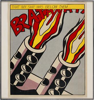 ROY LICHTENSTEIN, efter, färgserigrafi, triptyk, edition av Stedelijk Museum Amsterdam, 1960-talets andra hälft.