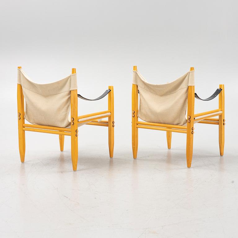 Franco  Legler, a pair of safari armchairs, Zanotta, italy, 1970's/80's.