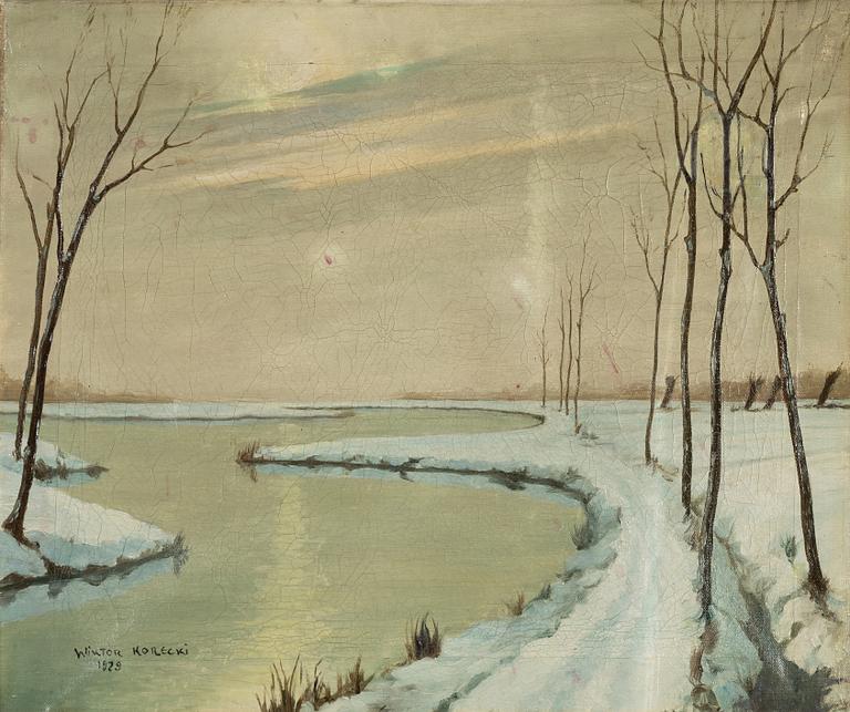 Wiktor Korecki, oil on canvas, signed and dated 1929.