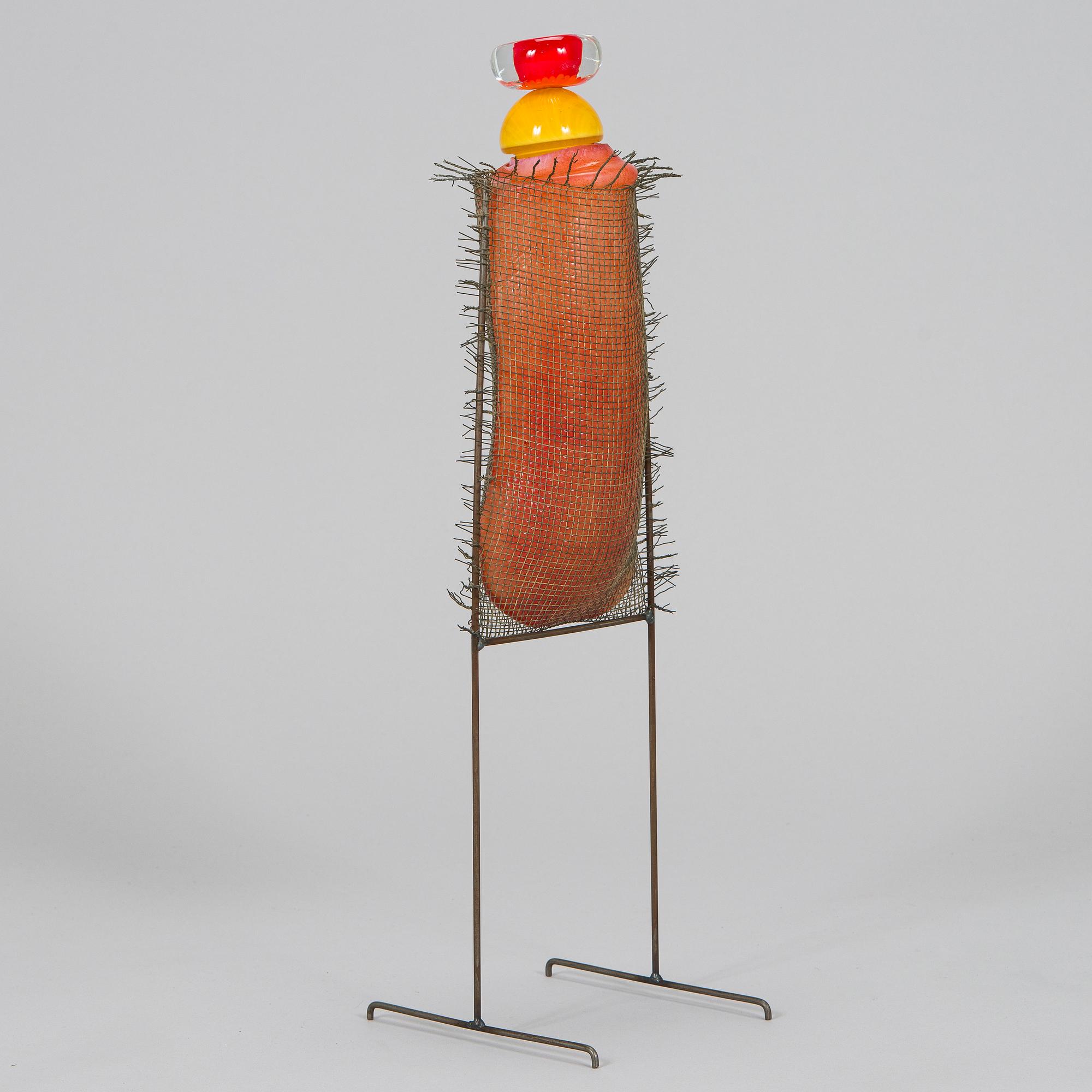 Markku Salo,  a glass sculpture, signed Markku Salo Nuutajärvi Notsjö 1991.