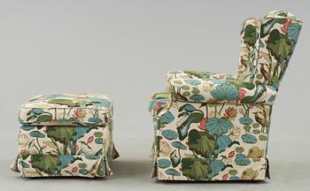 FÅTÖLJ med FOTPALL, 1900-talets andra hälft.