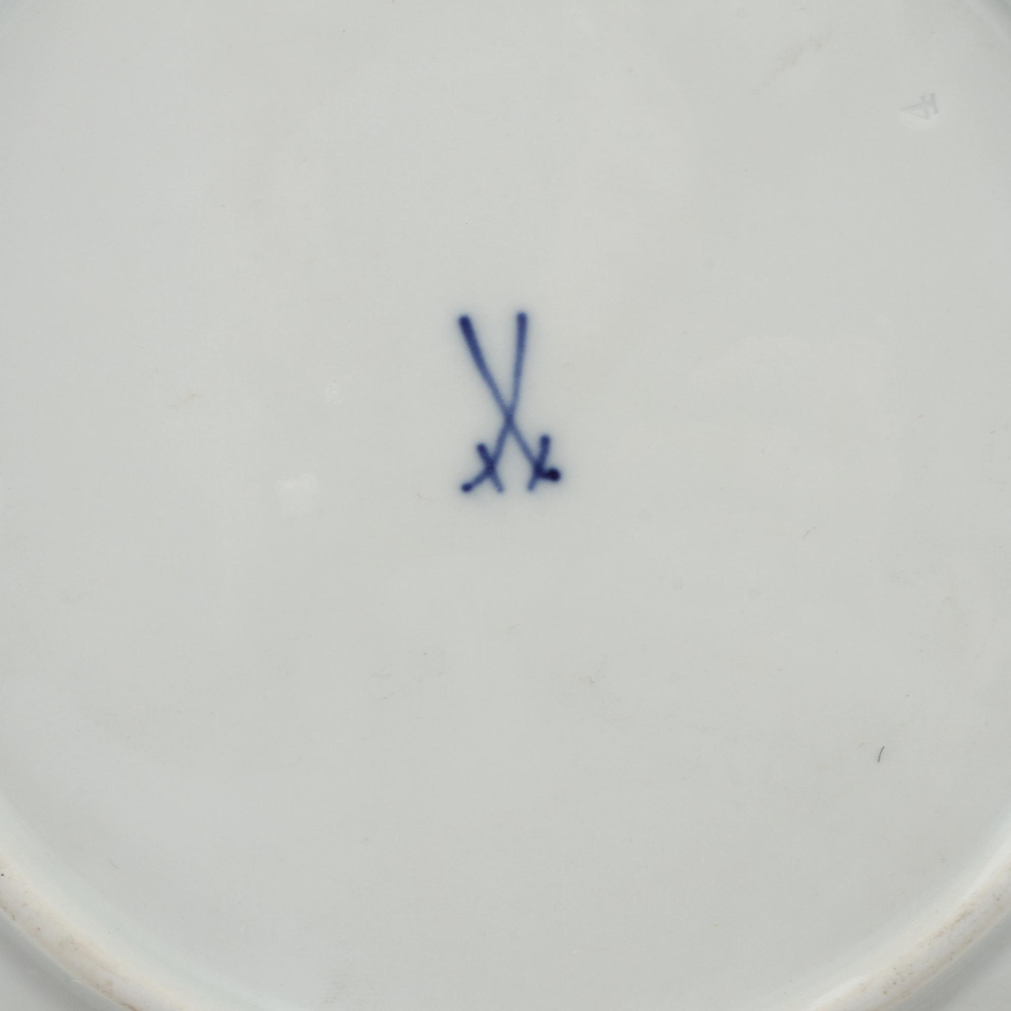 TALLRIKAR, 10 st, porslin, Meissen, 1800/1900-tal.