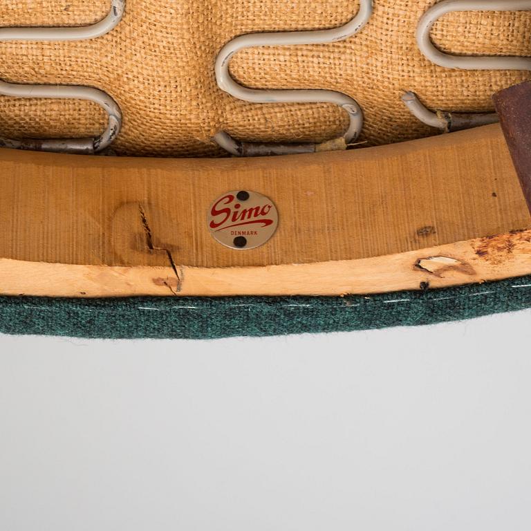 A pair of easy chairs by Bent Möller Jepsen, Simo, denmark, 1950s.