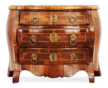 A Swedish Rococo 18th century miniature commode signed by G. Foltiern.