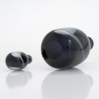 Timo Sarpaneva, a 'Blues' glass carafe, signed Timo Sarpaneva 98/1985.