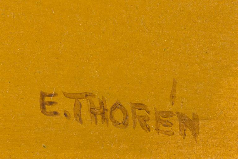 Esaias Thorén, olja på pannå, signerad.