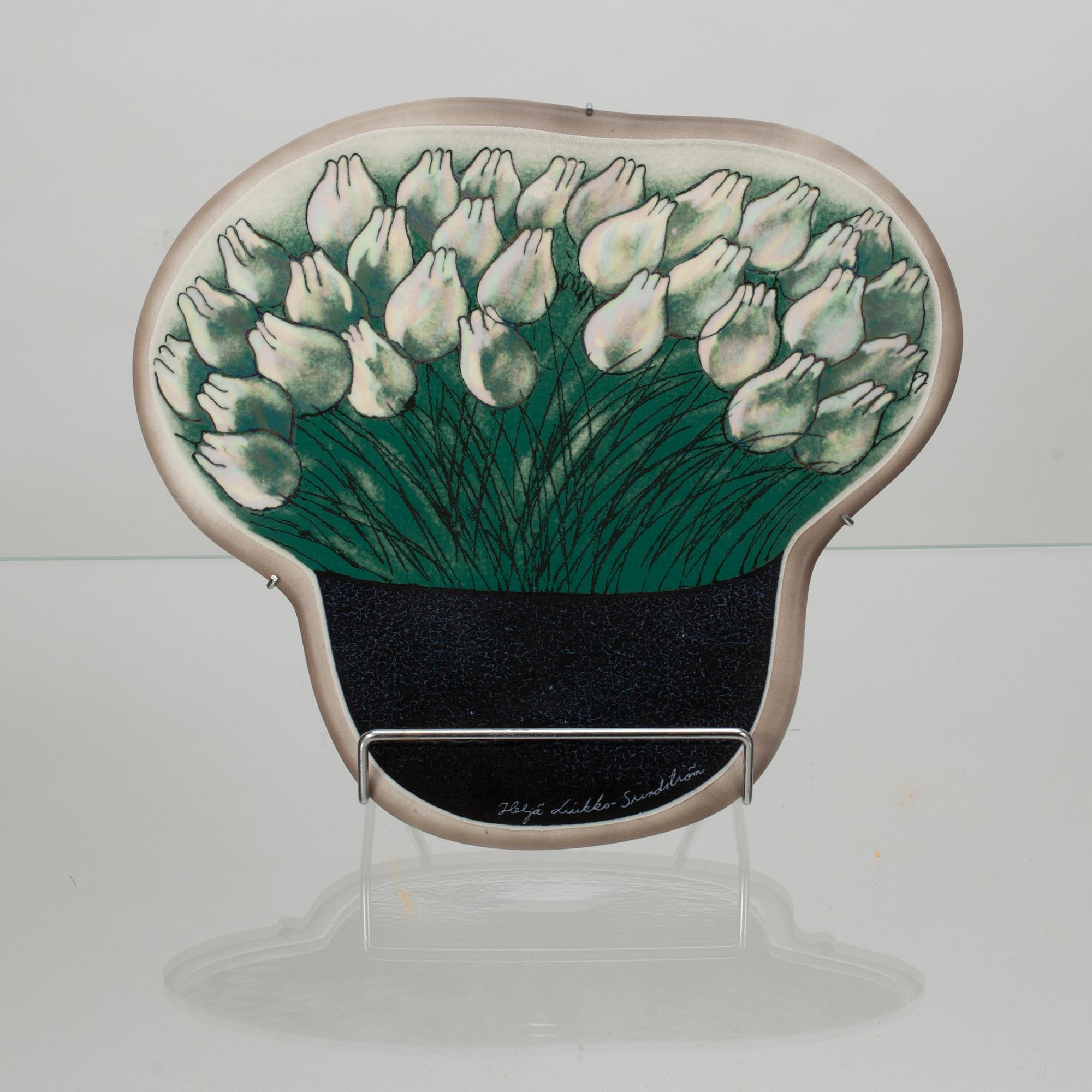 KERAMIKPLATTA, Heljä Liukko-Sundström, Arabia, signerad.