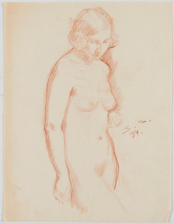 Santeri Salokivi, Nude Studies of Women, 5 pcs.