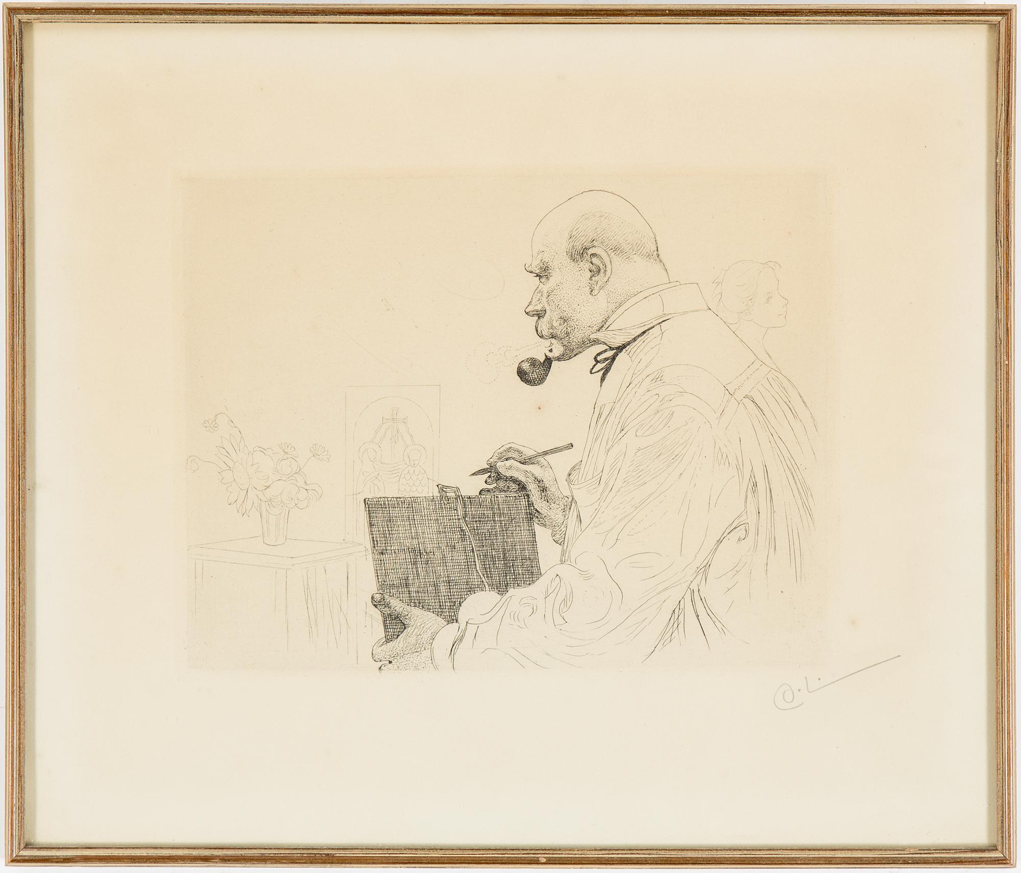 CARL LARSSON, etching, 1912, signed with monogram in pencil.