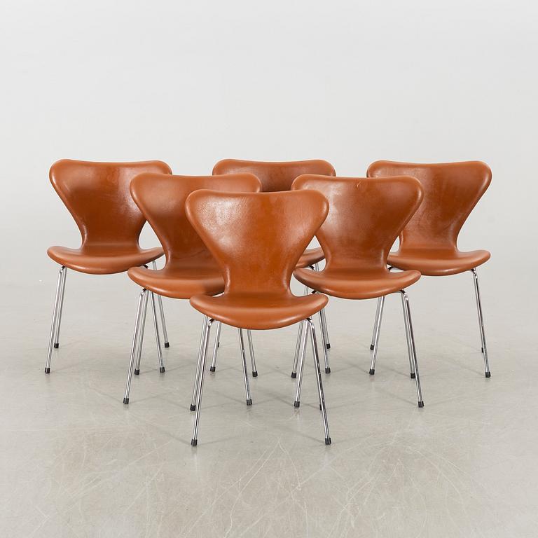 ARNE JACOBSEN, "Sjuan", chairs, 6 st.