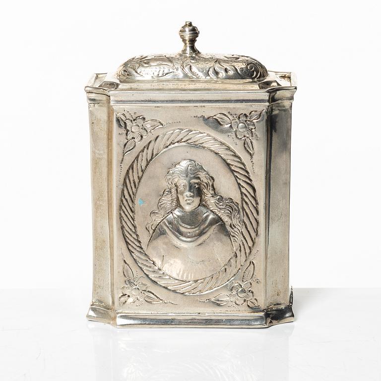 Samuel Hoff den äldre, teburk, silver, Lübeck, omkring 1740.