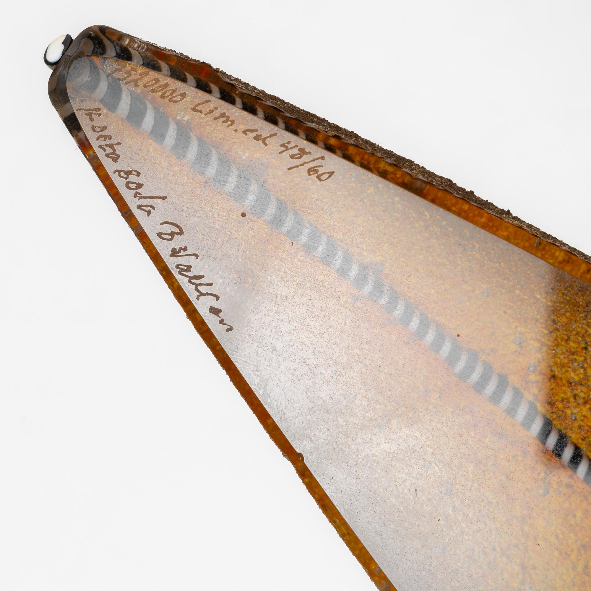 Bertil Vallien, skulptur, båt, glas, ed 48/60, Kosta Boda, signerad.