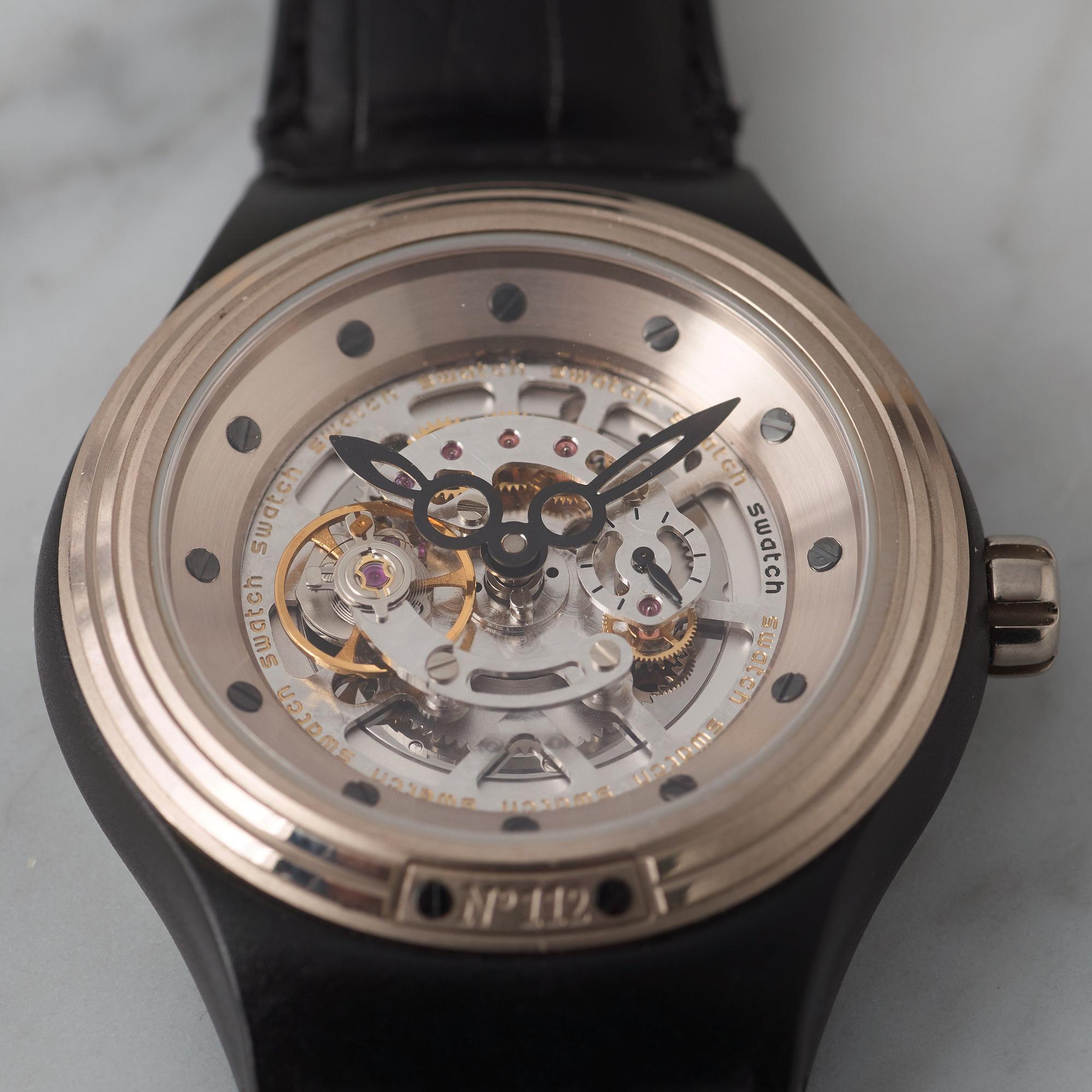 SWATCH, Diaphane One Turn 2 Him, "Carousel movement", wristwatch, 42 mm,