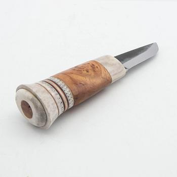 Birger Johansson, "Wiltkniven", half-horn knife, signed -19.