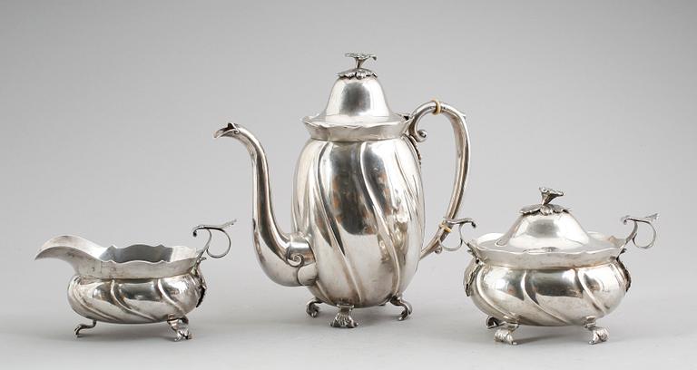 KAFFESERVIS, 3 delar. Silver, Göteborg 1928.