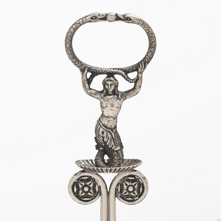 Adolf Zethelius, likörset, silver och glas, Stockholm 1821.