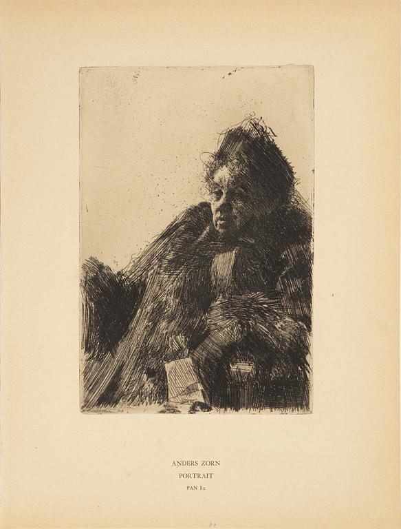 Anders Zorn, etching, from the unsigned ed from "PAN", 1895.