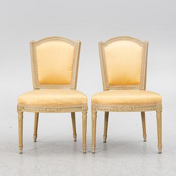 A pair of Gustavian chairs, late 18th century.