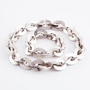 Rey Urban, a sterling silver necklace/bracelet combination, Stockholm 1980 and 1982.